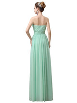 A-line Sweetheart Chiffon Floor-Length Long Bridesmaid Dresses