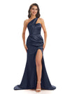 Navy Sexy Chic Silky Mismatched Soft Satin Mermaid Long Bridesmaid Dresses Online