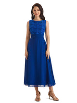 Elegant Lace Tea Length Mother Of The Bride Dresses With Lace Jacket