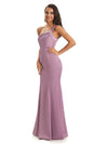 Sexy One Shoulder Soft Satin Mermaid Long Prom Dresses Online