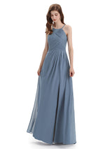 Charming Halter Side Slit Floor Length Bridesmaid Dresses