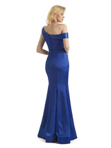Elegant One Shoulder Soft Satin Long Mermaid Formal Prom Dresses