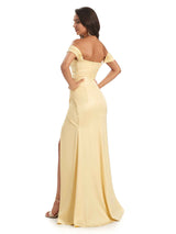 Sexy Off-shoulder Sweetheart Soft Satin Side Slit Mermaid Long Bridesmaid Dresses