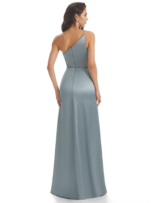 Emerald Green Sexy Chic Silky Mismatched Soft Satin Mermaid Long Bridesmaid Dresses Online