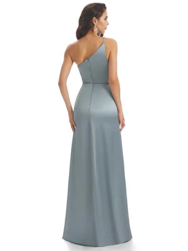 Emerald Green Sexy Chic Silky Mismatched Soft Satin Mermaid Long Bridesmaid Dresses Sale