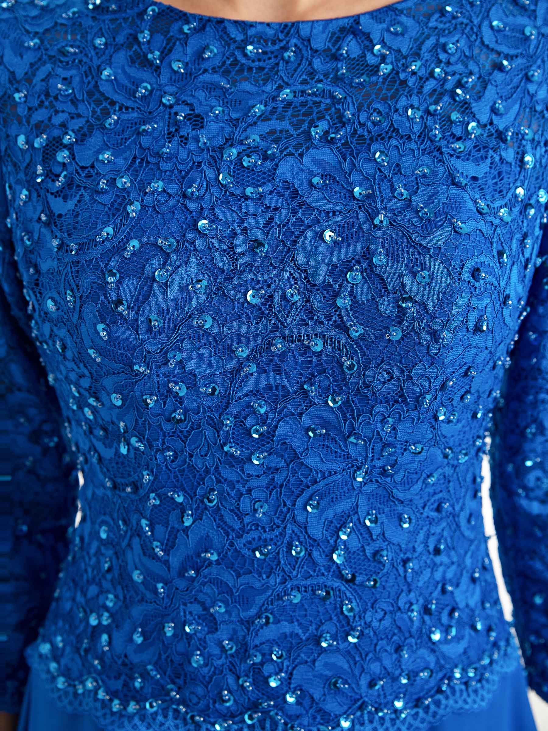 Elegant A-Line Chiffon Lace 3/4 Sleeve Short Groom of The Bride Dresses