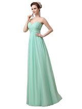 Simple A-line Sweetheart Chiffon Floor-Length Long Bridesmaid Dresses