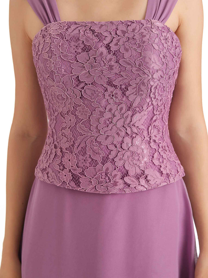 Elegant A-line Lace Tea Length Mother of The Bride Dresses With Lace Jacket