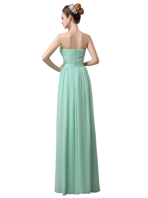 Simple A-line Sweetheart Chiffon Floor-Length Long Bridesmaid Dresses