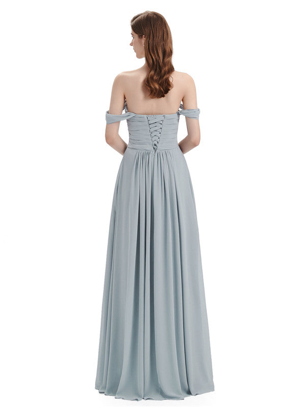 Elegant Off-The-Shoulder Sweetheart Maxi Bridesmaid Dresses Online