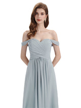 Elegant Off-The-Shoulder Sweetheart Maxi Bridesmaid Dresses Online