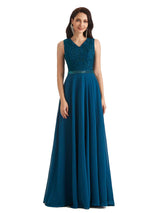 Elegant A-line Chiffon Long Lace Mother of The Bride Dresses With Jacket