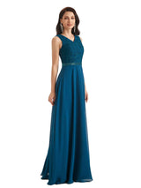 Elegant A-line Chiffon Long Lace Mother of The Bride Dresses With Jacket