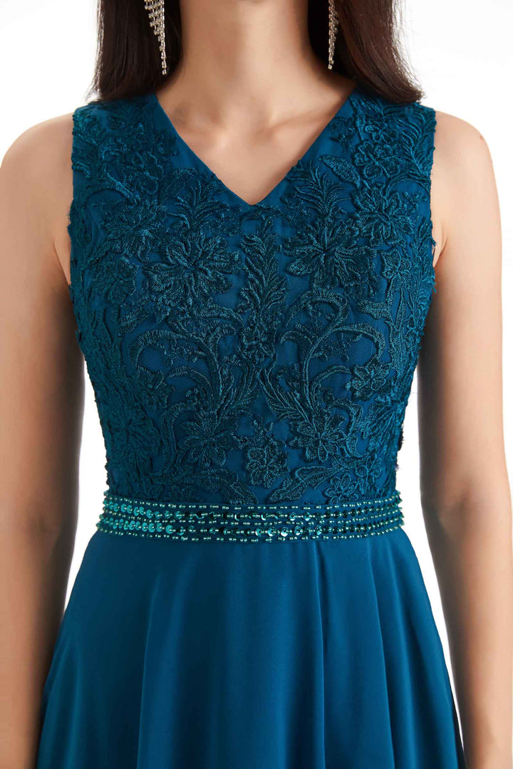 Elegant A-line Chiffon Long Lace Mother of The Bride Dresses With Jacket