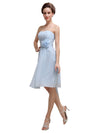 Pretty Strapless Flower Belt A-line Knee-Length Bridesmaid Dresses