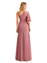 Unique Chiffon Asymmetrical One Shoulder Long Mother of the Brides Dresses Online