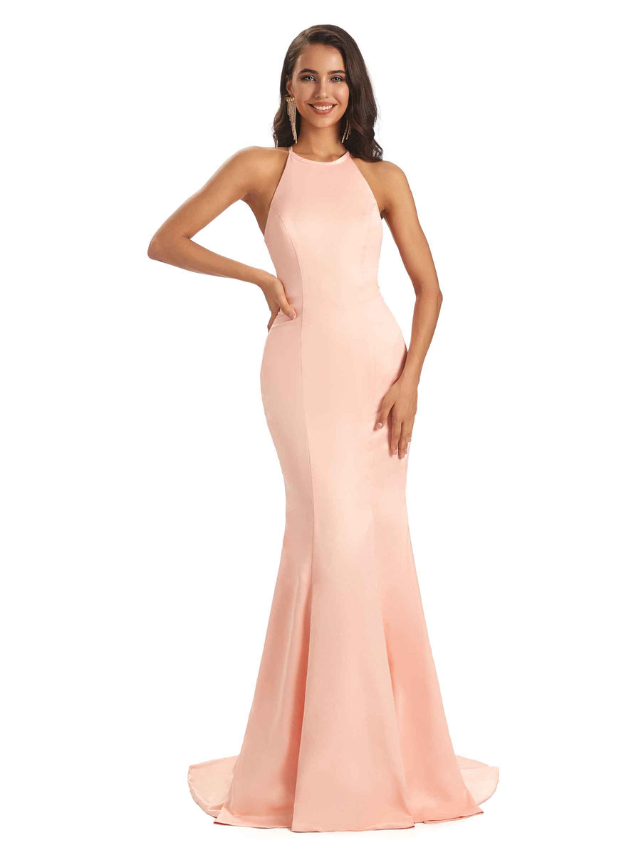 Sexy Soft Satin Bow Knot Unique Long Mermaid African Bridesmaid Dresses