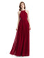 Charming Halter Chiffon A-line Sleeveless Floor-Length Bridesmaid Dresses