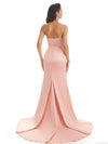 Sexy Soft Satin Side Slit Strapless Maxi Long Mermaid Prom Dresses Online