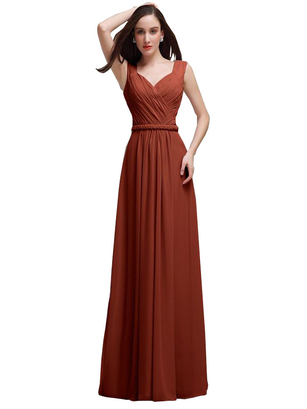 A-line off the Shoulder Spaghetti Straps Floor-Length Bridesmaid Dresses -  Chicsew – ChicSew