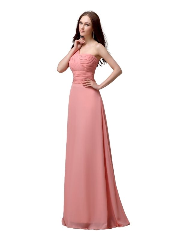 Unique One-shoulder Sleeveless A-line Floor-Length Bridesmaid Dresses
