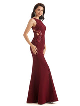 Sexy Mermaid Crepe Sleeveless Long Mother of The Bride Dresses