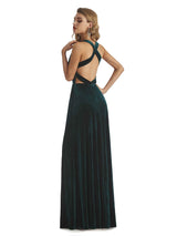 Elegant Mermaid V-Neck Criss Cross Velvet Long Winter Evening Dresses for Women