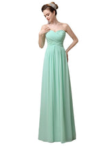A-line Chiffon Sweetheart Floor-Length Long Bridesmaid Dresses