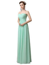 A-line Chiffon Sweetheart Floor-Length Long Bridesmaid Dresses