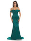 Simple Off The Shoulder Soft Satin Long Mermaid Bridesmaid Dresses Online
