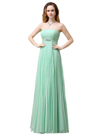 Elegant Straight Chiffon A-line Floor-Length Long Bridesmaid Dresses