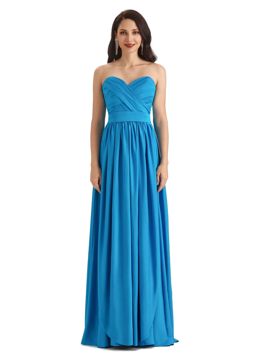 Convertible A-line Stretchy Jersey Long Formal Bridesmaid Dresses Online