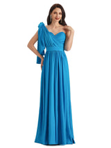 Convertible A-line Stretchy Jersey Long Formal Bridesmaid Dresses Online