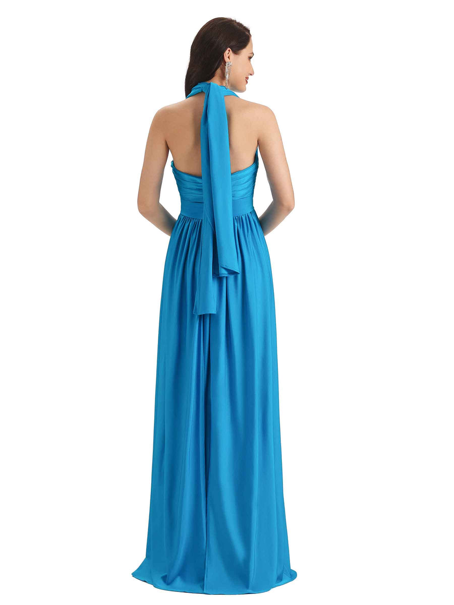 Convertible A-line Stretchy Jersey Long Formal Bridesmaid Dresses Online