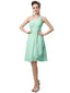 Cute A-line Chiffon One Shoulder Knee-Length Midi Short Bridesmaid Dresses Online