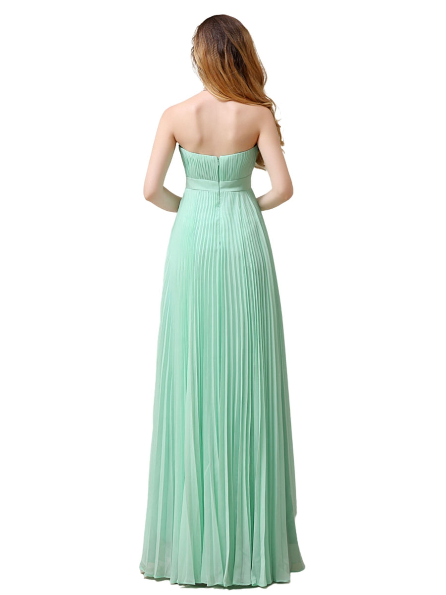 Elegant Straight Chiffon A-line Floor-Length Long Bridesmaid Dresses