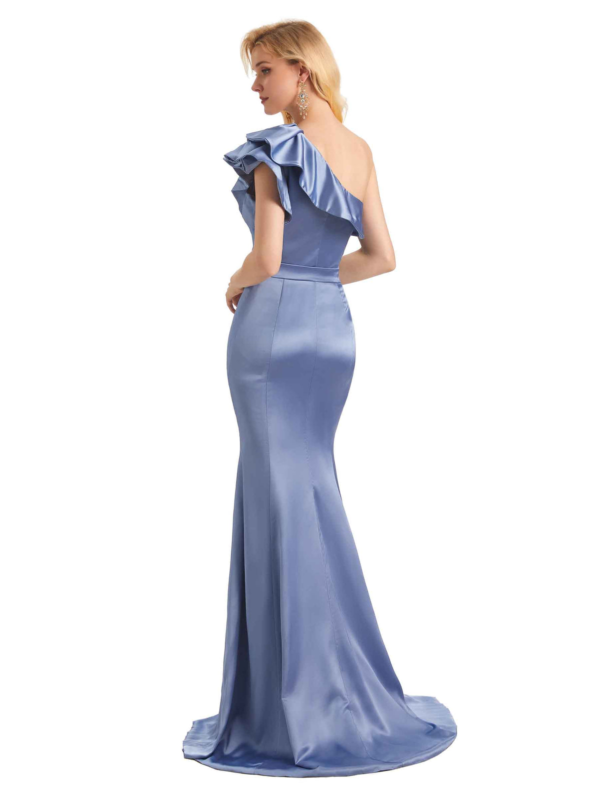 Unique Soft Satin One Shoulder Long Mermaid Bridesmaid Dresses Online