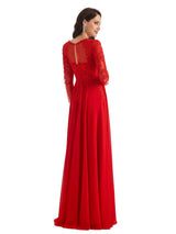 Elegant A-line Long Sleeves Lace Long Mother of The Bride Dresses
