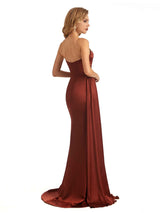 Elegent Soft Satin Sweetheart Lace Long Mermaid Wedding Bridesmaid Dresses