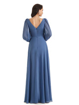 Elegant A-line Chiffon Long Sleeves V-neck Mother of The Groom Dresses