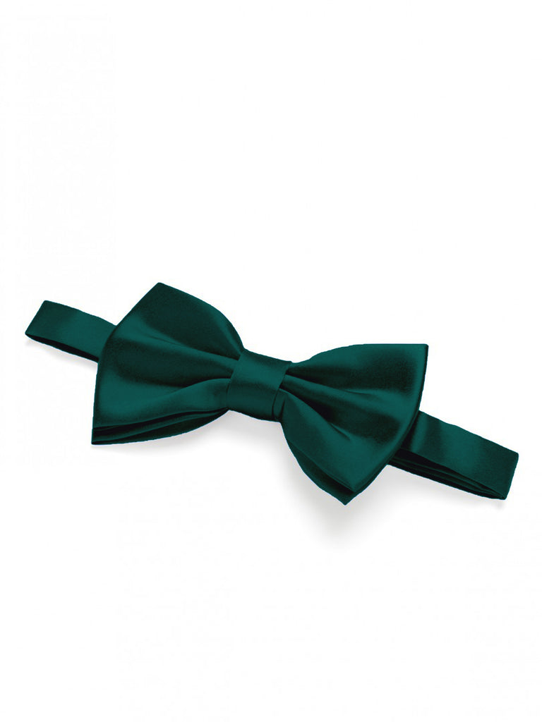 Velvet & Silk Satin Bow Tie - Emerald - Velvet & Silk Satin Bow