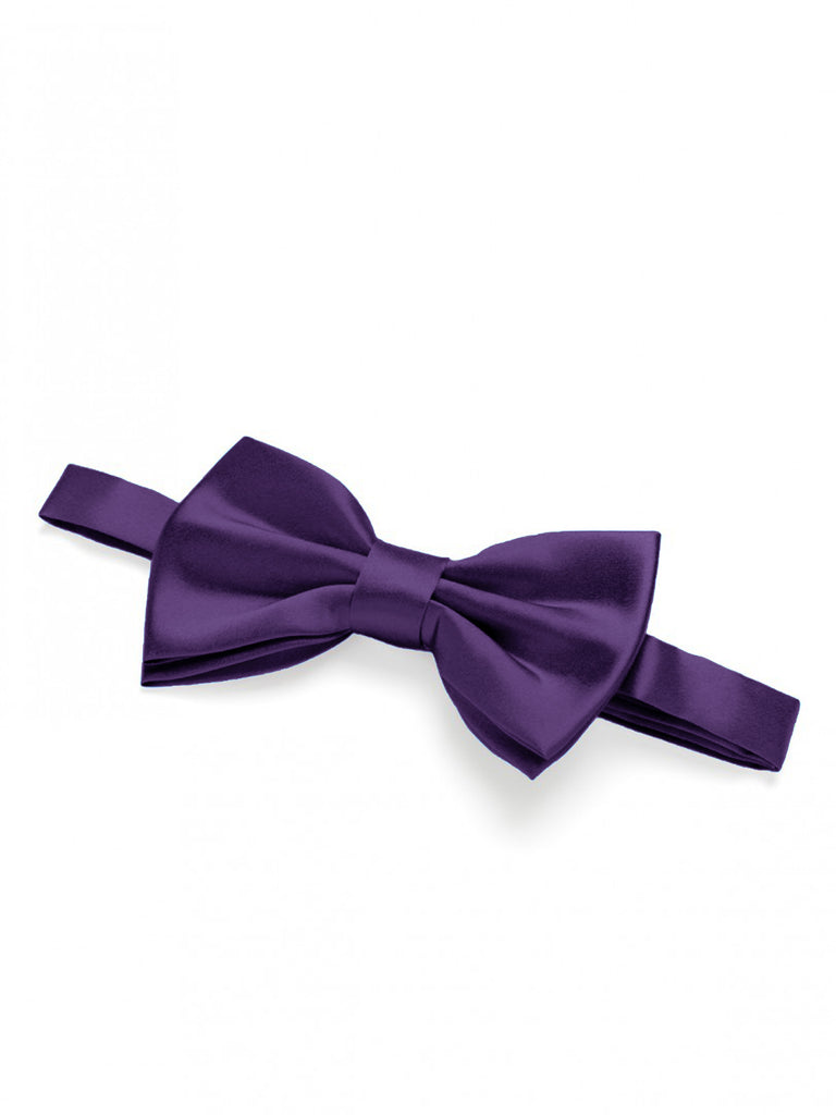 Satin Dark Plum Purple Bow Tie
