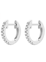 Sterling Silver Deluxe Row of Diamonds Earrings