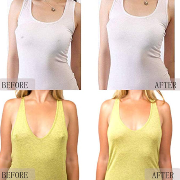 Silicone Nipple Covers - 1 Pair Women's Reusable Adhesive Invisible Pasties Nippleless Covers Round