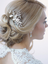 Simple Fairy Beauty Tiara Delicate Handmade Flower Side Clip Bride Wedding Dress Hairpin