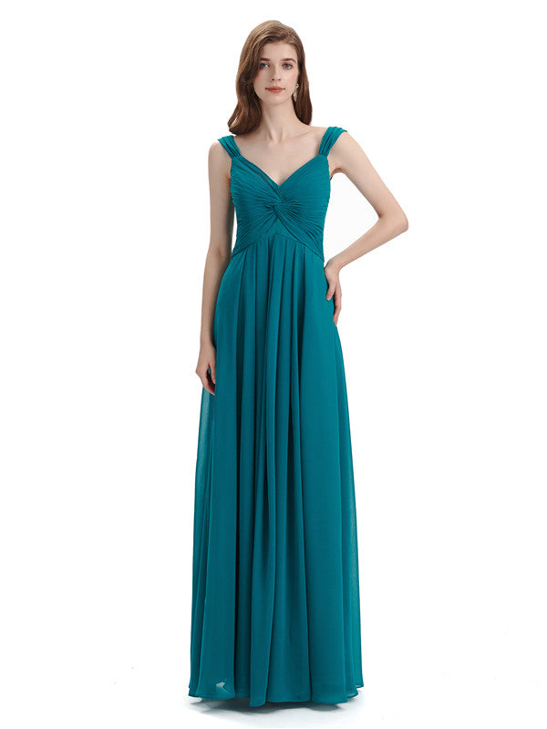 Elegant A-line Sleeveless Chiffon Bridesmaid Dresses
