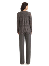 Elegant Jewel Lace Sleeveless  Pant Suit Mother Of The Bride With Jacket