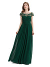 Elegant A-line Short Sleeve  Floor-Length Bridesmaid Dresses