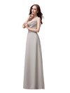 Shoulder Strap A-line Chiffon Floor-Length Long Bridesmaid Dresses