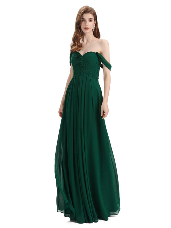 Elegant Sweetheart Off Shoulder Floor-Length Bridesmaid Dresses